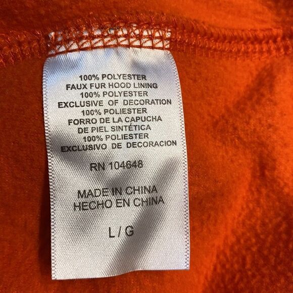 OSU Cowboys Fleece Jacket Large Hood Full Zip Orange  Oklahoma State University - Picture 10 of 13